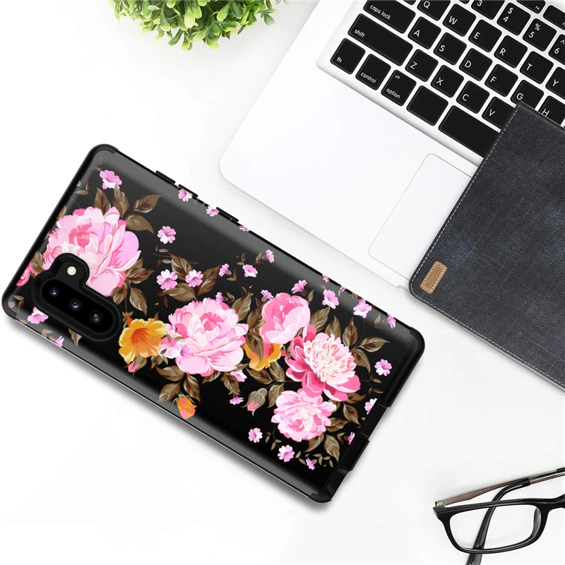 Цветочный Рисунок Примечание 10 Pro Чехол для samsung Galaxy Note10+ Note10 плюс с цветочным узором чехол сумка для мобильного телефона чехол под мрамор Капа