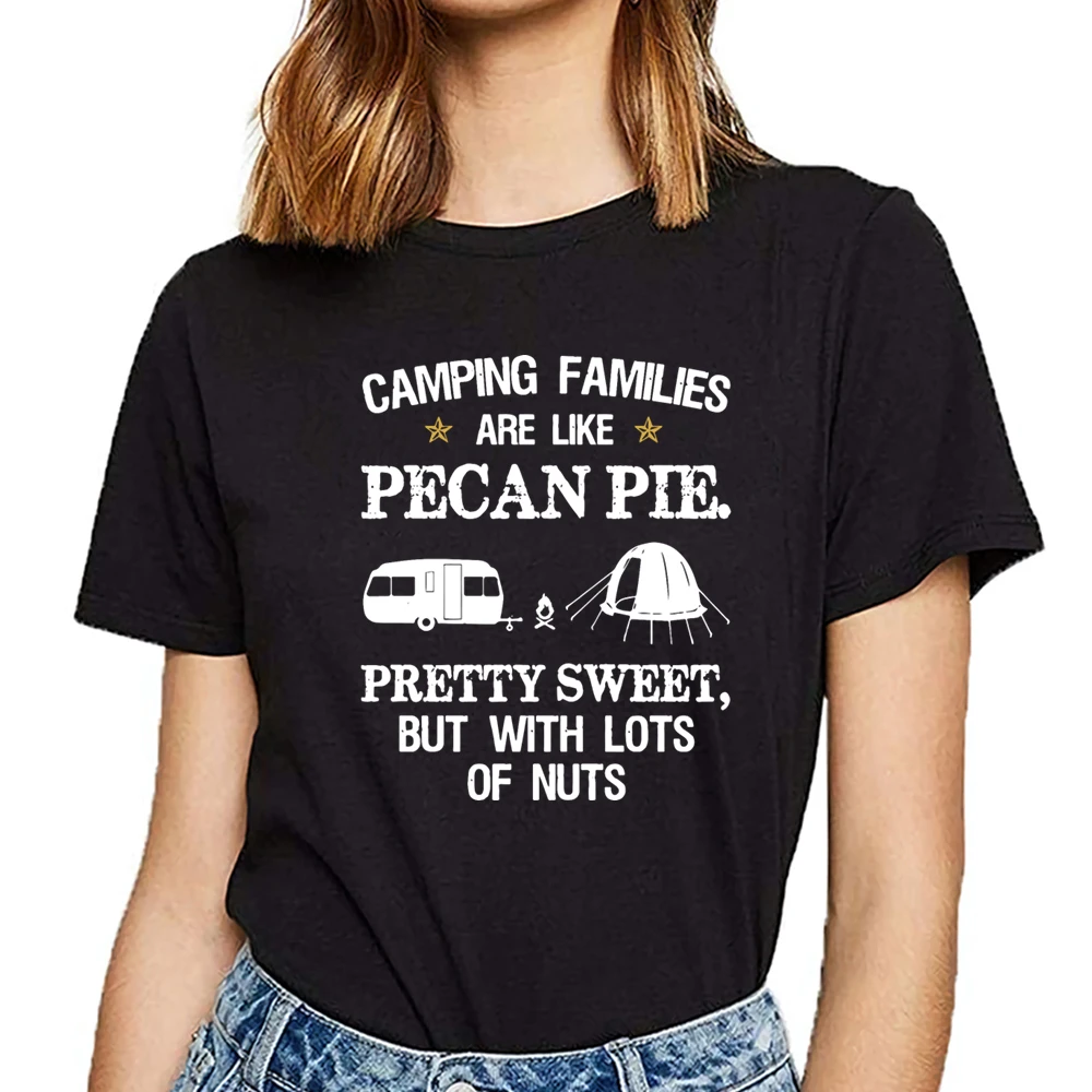 Camiseta de acampada para mujer, ropa con blanco de pipeta, bonito y dulce ringer Humor|Camisetas| - AliExpress
