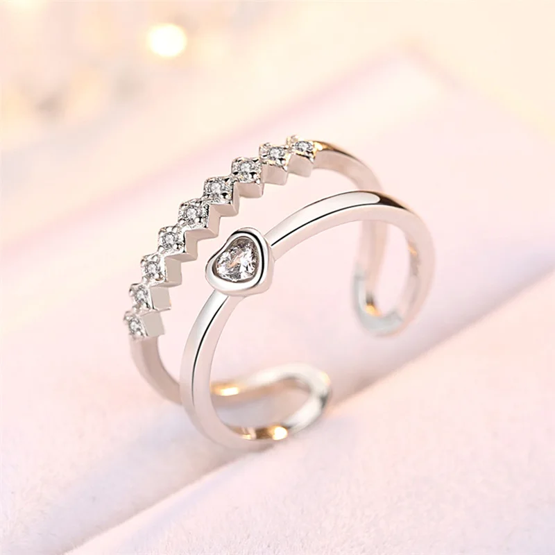 Newall открытое обручальное кольцо для женщин AAA+ CZ Кристалл цветок кольцо серебро предотвратить аллергию ювелирные изделия для женщин Подарок Обручальное кольцо