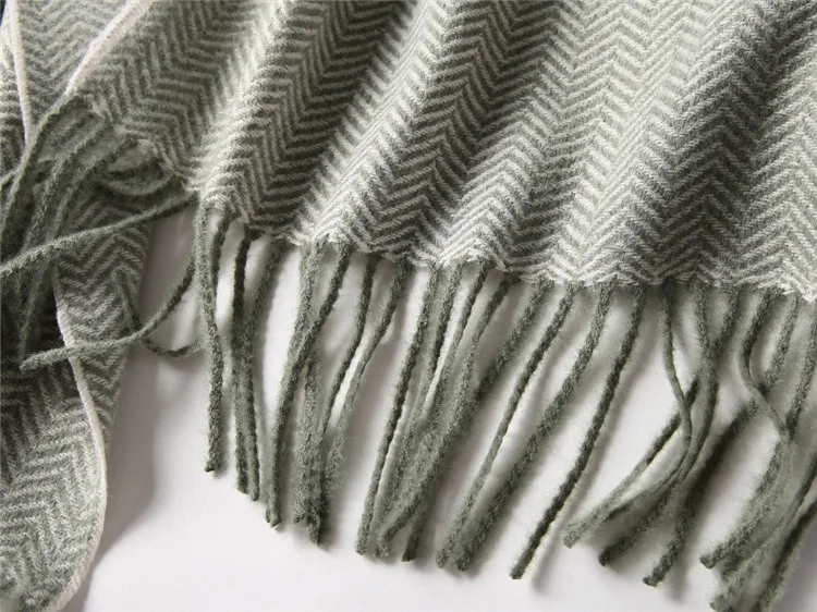 Зимняя кашемировая шаль из пашмины 70X200 см, женское пончо и шарфы, плотный шерстяной клетчатый шарф для женщин, брендовый модный шарф