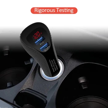 

Dual USB Digital Car Charger Interface Mobile Phone Charger Display Voltage And Current Fast Charge For IPhone Samsung Tablet