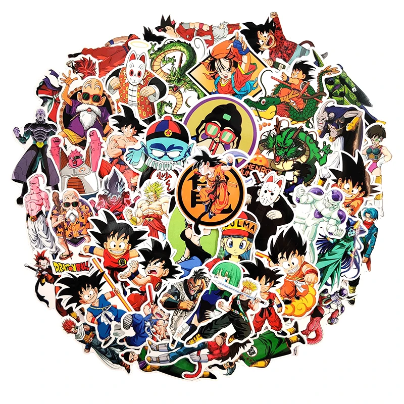 10/30/50 unids/pack DRAGON BALLZ anime japonés etiqueta pegatinas para mueble o pared escritorio silla DIY juguete maletero de coche TV guitarra de la motocicleta
