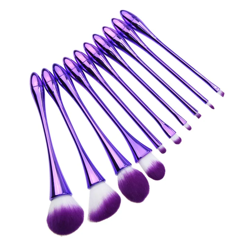 Pincel de Maquiagem Escova em pó Escova de Cosméticos Ferramenta de Beleza Cintura Fina Super Fogo Goblet Aparar Pacote 10 Peças Ins 34 Aplicador de sombra