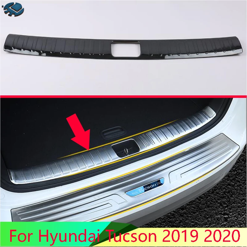 Для Hyundai Tucson 2019 2020 автомобильные аксессуары из нержавеющей стали задняя пластина