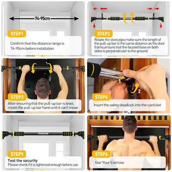 Pull Up Bar Horizontal Portable Multifunctional Indoor Wall Adjustable Exercise Workout 6