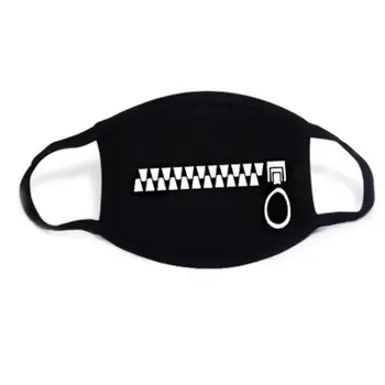 

Unisex Cartoon Anime Cotton Mask Zipper Teeth Print Anti-Dust Earloop Respirator