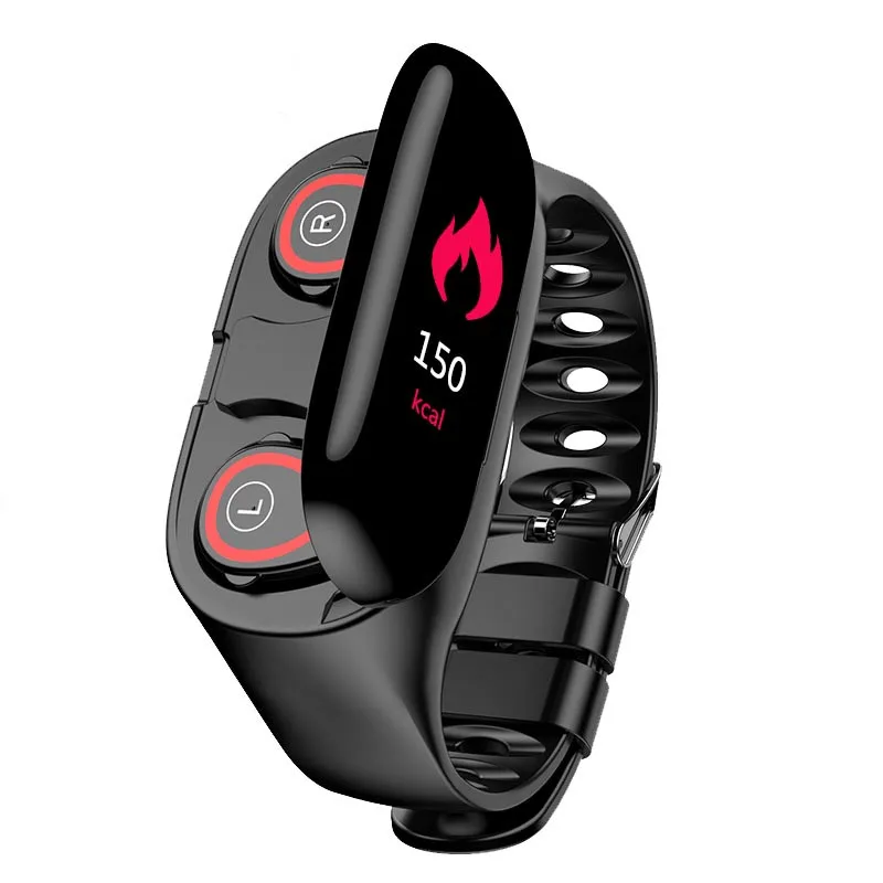 

M1 Smart Bracelet Watch Sport Smart Band Wireless Bluetooth 5.0 Earphone TWS Stereo Headset Heart Rate Fitness Tracker