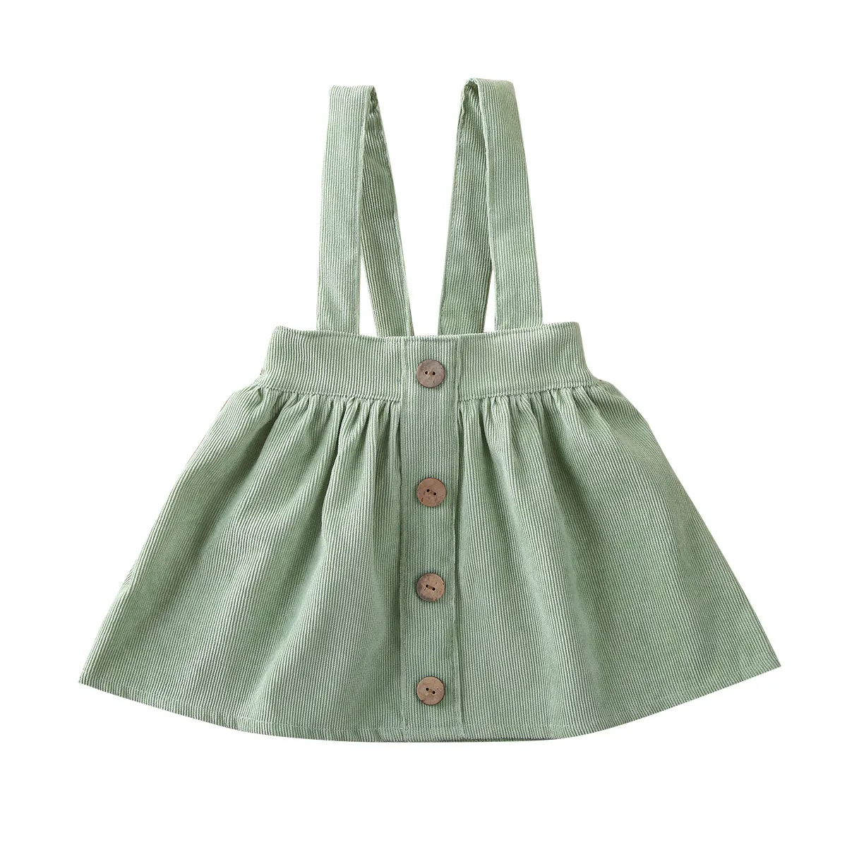 Light Green 8 цветов, детское платье на лямках для маленьких девочек, одежда, однотонные вечерние платья трапециевидной формы до колена на пуговицах - Цвет: Light Green
