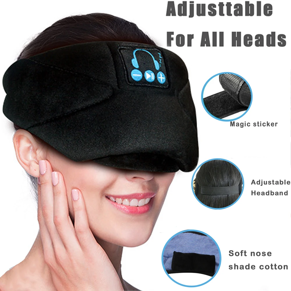 JINSERTA Bluetooth 5,0, беспроводные стерео наушники, 3D маска для сна, повязка на голову, мягкие наушники для сна, маска для сна, музыкальная гарнитура
