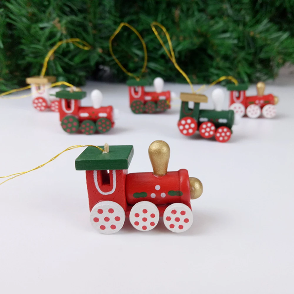 

6pcs/set Locomotive Pendant Christmas Tree Hanging Ornaments Set Christmas Train Decorations For Home New Year Xmas Decor