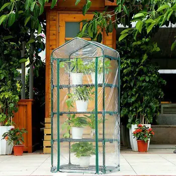 

Warm Garden Greenhouse PVC Plant Cover Clear PVC Warm Stand) Iron Greenhouse (without Cover Mini Garden Plant Tier Househol E5R5