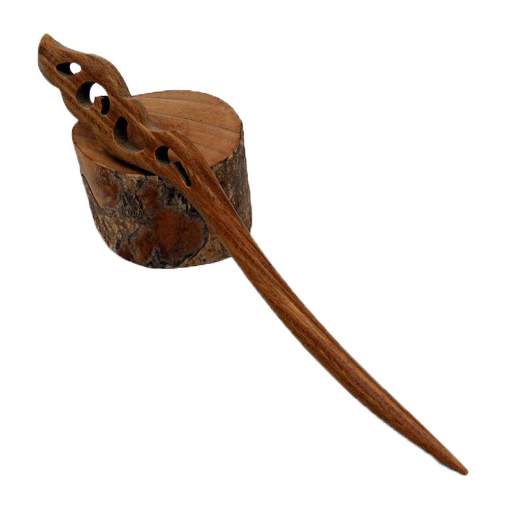 1 шт. Ретро Этническая Женская деревянная резная палочка для еды ручной работы