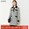 Amii Minimalism Autumn Winter Dresses For Women Fashion Tweed Dress Lapel Full Sleeve Temperament  Sweater Dress 12040970 ► Photo 1/5