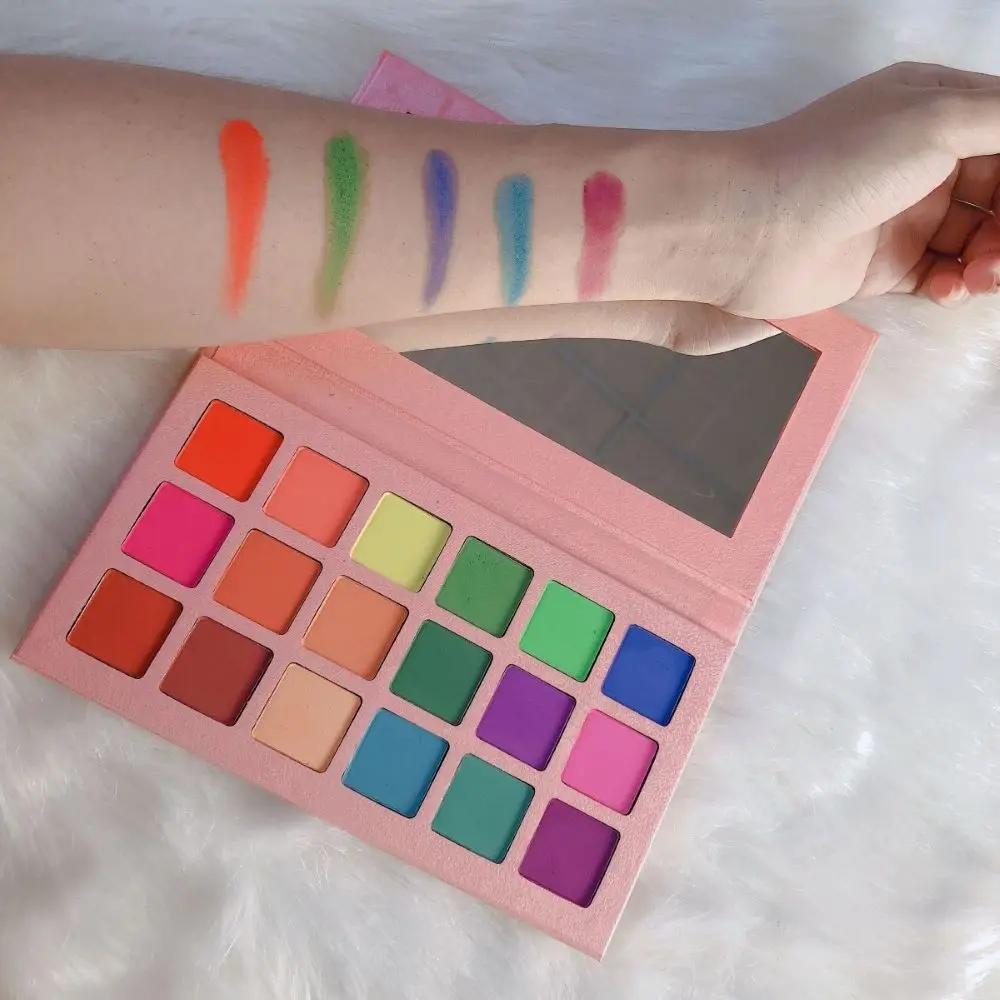 

Summer Colorful Eyeshadow Palette Matte 18 Colors Shimmer Blendable Bright Eye Shadow Pallete Silky Powder Pigmented Makeup Kit