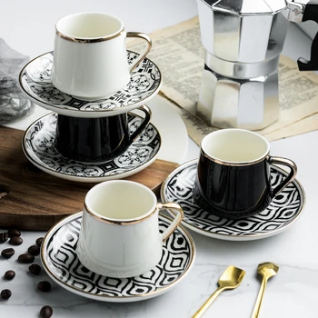 Ceyda - Luxury Monochrome Ceramic Espresso Cup and Saucer Sets 1