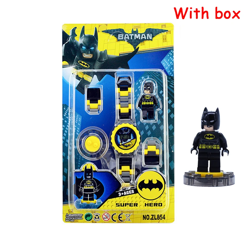 Bat black boxed Buzz Lightyear блочные часы, игрушки для детей, забавные вращающиеся строительные блоки, электрическая фигурка, игрушка для мальчика, рождественские подарки - Цвет: Bat black boxed
