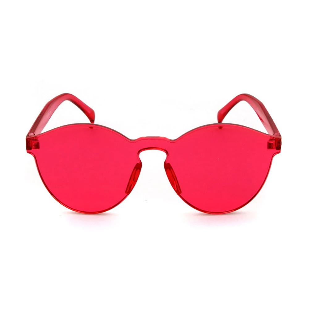 Red Солнцезащитные очки кошачий глаз конфетного цвета Ретро Винтаж без оправы прозрачные очки прекрасные очки - Цвет: Red