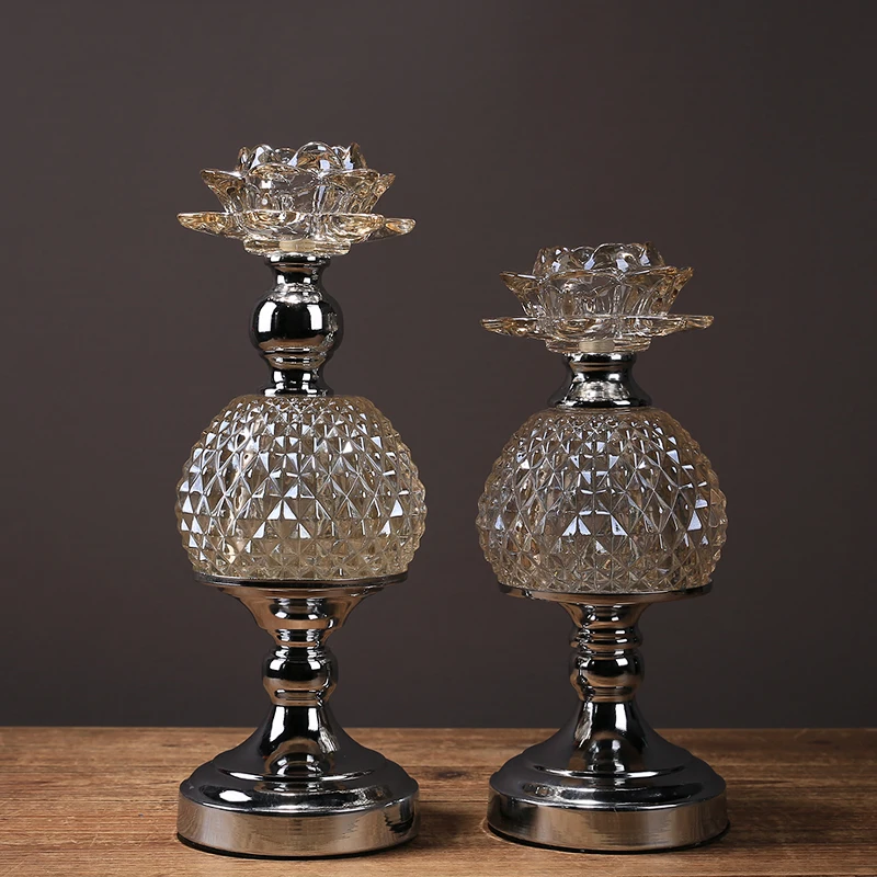 

New Chinese Candle Candlestick Home Decoration Decoration Indoor Table Decoration Crystal Glass Candlelight Dinner Props
