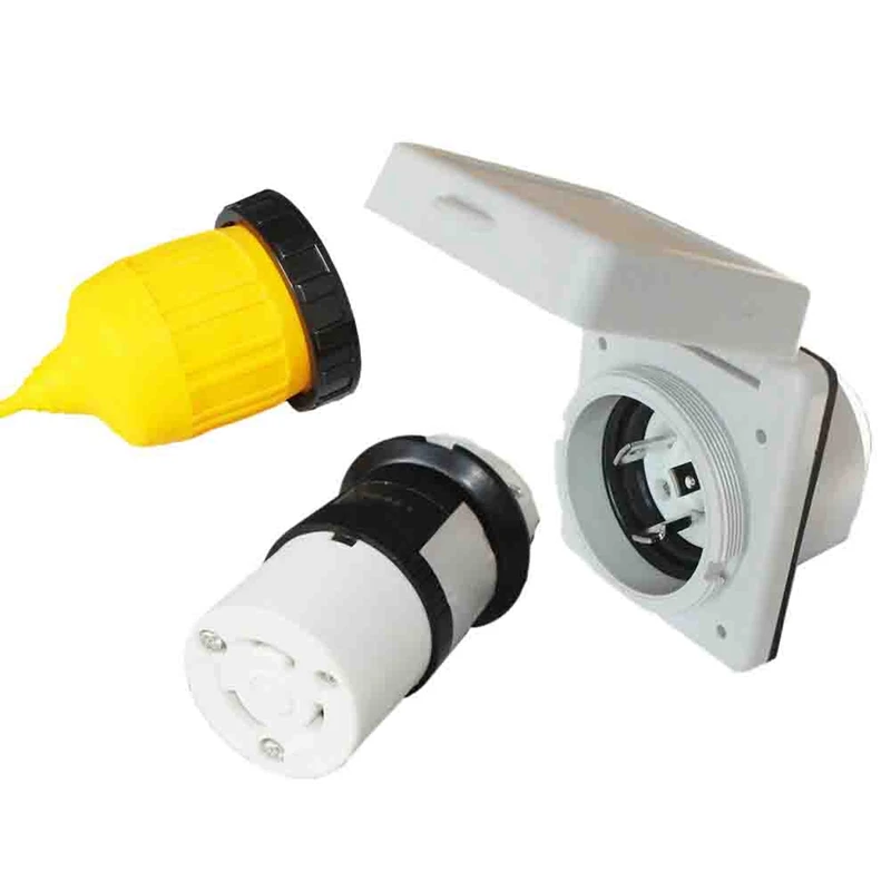 

RV Power Twist Lock Plug Inlet 30Amp 125V 30a male Female Locking Connector cord kit