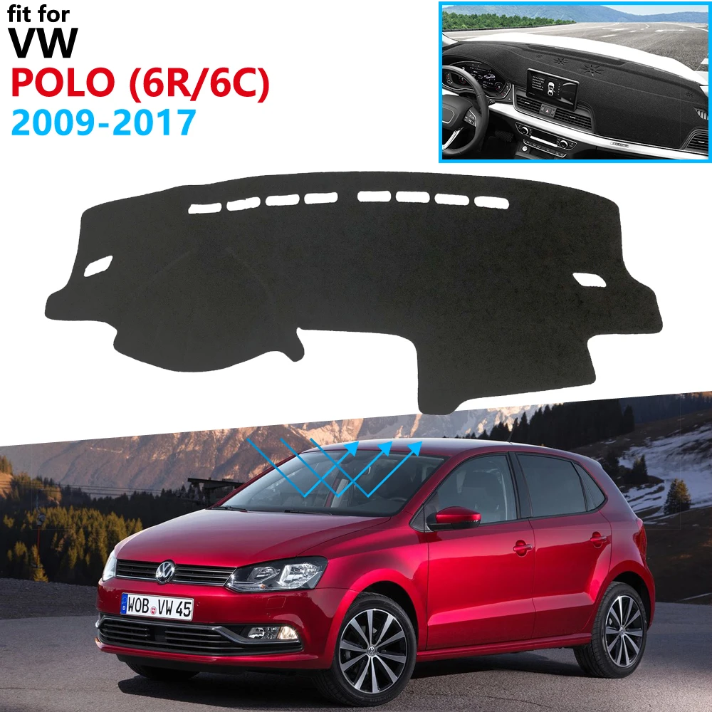 Защитная накладка на приборную панель для Volkswagen VW POLO 6R 6C 2009 ~ 2017 MK5 аксессуары
