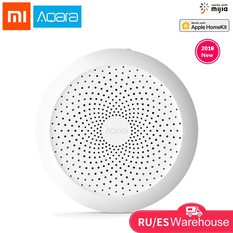 

Hot Aqara Hub Xiaomi Gateway 2 with RGB Led night light Smart work with For Apple Homekit or aqara Mi home for xiaomi smart home