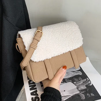 

Women's Pouches 2020 New Fashionable All-match Shoulder Bag Internet Celebrity Crossbody Small Square Bag Fashionable Fur Flap