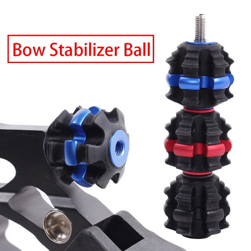 1Pc Archery Accessories Bow Stabilizer Ball Damper Shock  Absorber Vibration Reduce Noice For Bow Training Shooting archery bow sight stabilizer compound bow damper ball metal rubber shock absorber sight head damping for hunting shooting