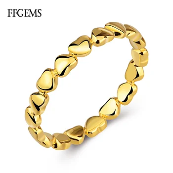 

FFGems 2020 HOT SALE Forever Love Heart Finger Ring Rhodium Yellow Gold Rose Original Jewelry Gift GLOBAL SHOPPING FESTIVAL