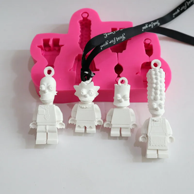 Diy ручной работы ароматический гипс кулон автомобиль список мультфильм Симпсоны силиконовые формы DIY ручной работы шоколадные конфеты ледяной куб плесень