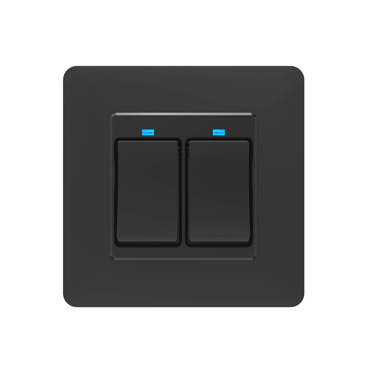 Wi-Fi умный светильник, настенный выключатель, розетка, Кнопочная кнопка, ЕС, умная жизнь, Tuya, беспроводной пульт дистанционного управления, работает с Alexa Google Home - Цвет: 2 Gang Black Switch