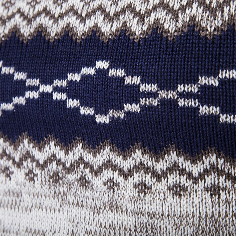Модный мужской вязаный свитер с круглым вырезом и длинным рукавом с цветочным принтом, повседневный акриловый Теплый свитер для путешествий, размеры M-2XL, мужская одежда