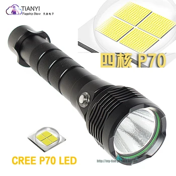 

waterproof 100m diving torch XH P70 LED waterproof 100m diving torch flashlight rechargeable battery 26650/18650 diving torch