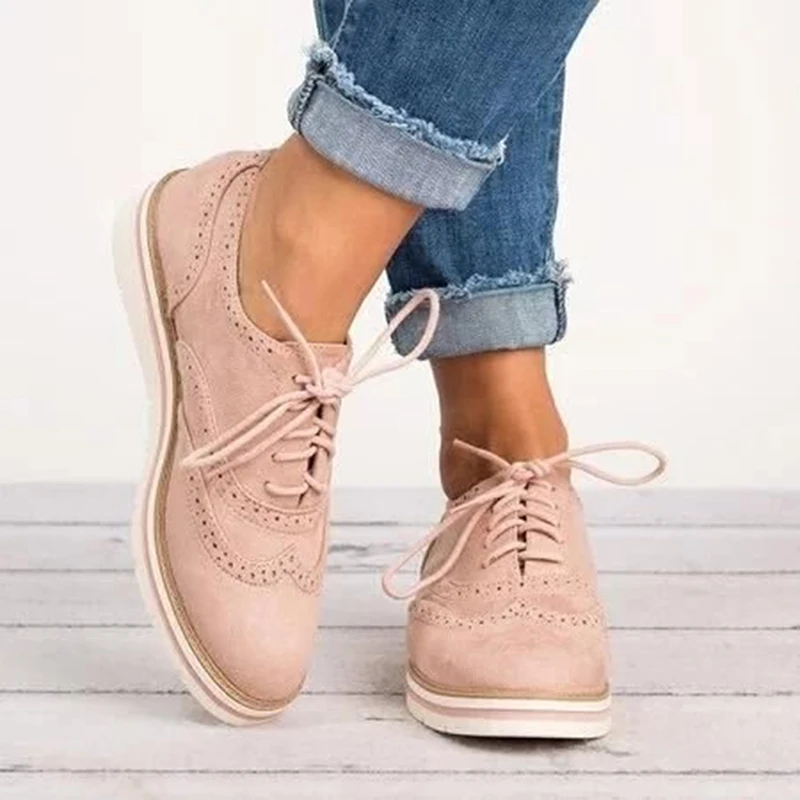 

2019 Rubber Brogue Shoes Platform Oxfords British Style Creepers Cut-Outs Flats Casual Light Bubble Bottom Women Shoes Footwear