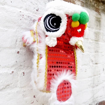 

Pet Costume Sequin Dance Lion Cosplay Dog Costume Cat Party Costume For New Year Chinese Spring Festival Pet Clothing Supplies