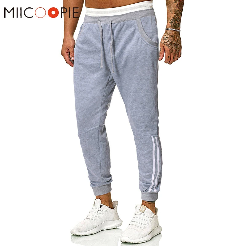 mens joggers with side stripe