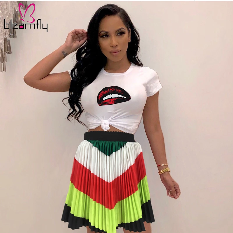 Летняя цветная Полосатая юбка с принтом, плиссированные мини-юбки с высокой талией, повседневная сексуальная трапециевидная юбка, Женская богемная одежда для пляжного отдыха