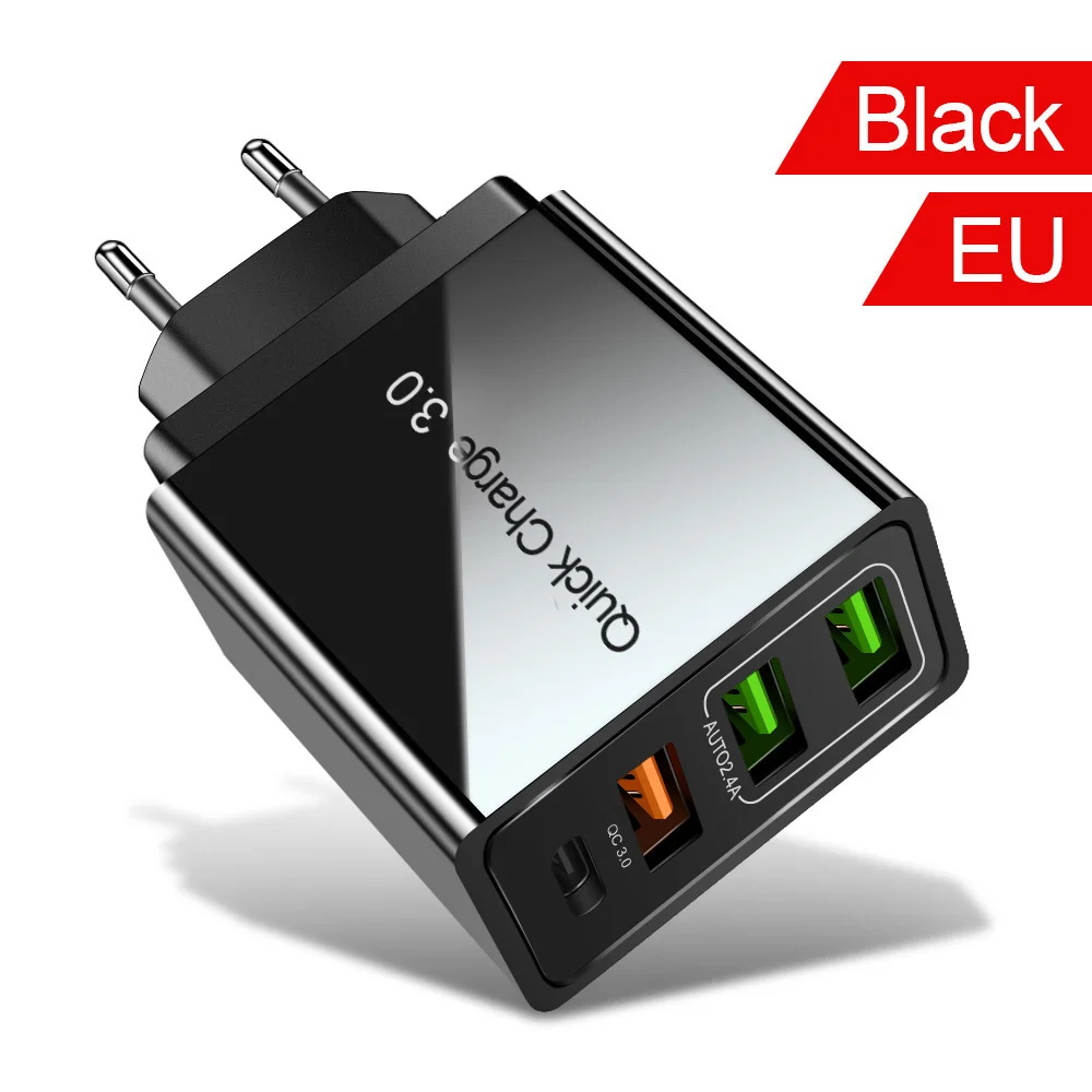 EU Black Udyr Quick Charge 4,0 3,0 QC PD зарядное устройство 36 Вт QC4.0 QC3.0 usb type C быстрое зарядное устройство для iPhone 11 X Xs 8 Xiaomi Phone PD зарядное устройство - Тип штекера: EU Black