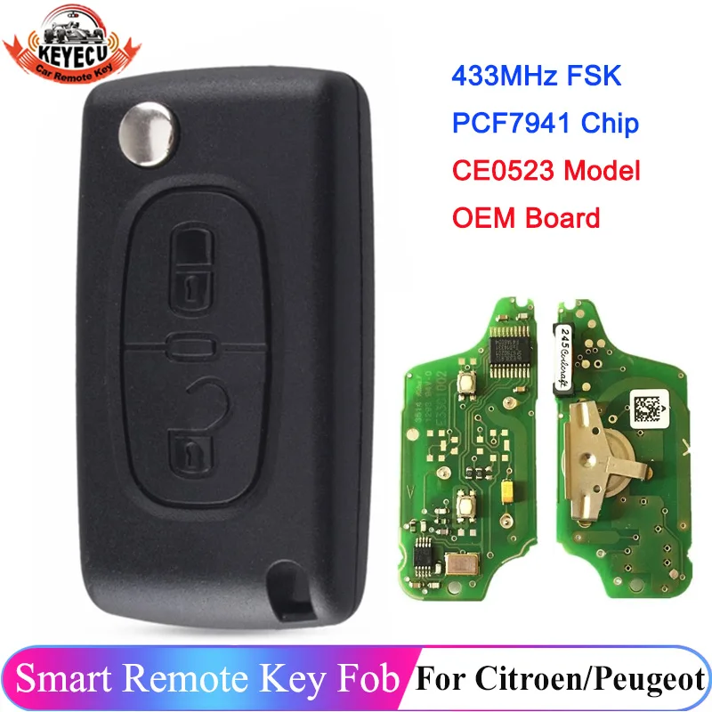 Peugeot 207 307 2005+ Remote Key 5Pcs Offer 2B CE0536 433MHz