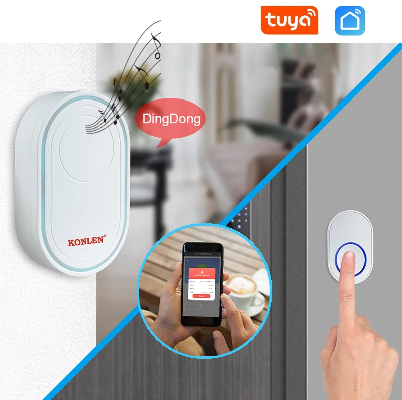 2 Tuya WIFI doorbell alarm system