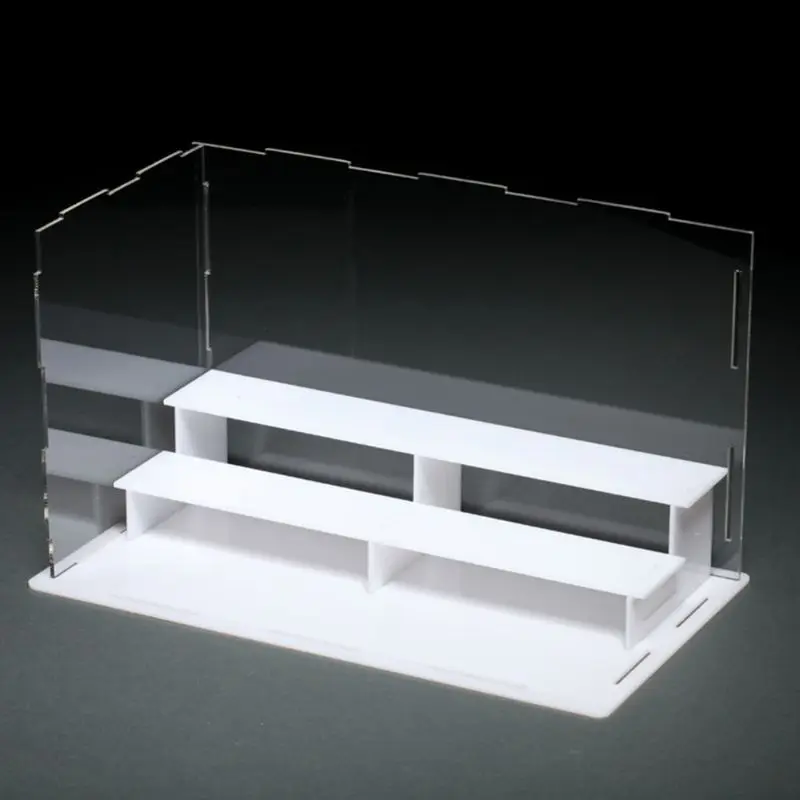 2 3 Steps Clear Acrylic Display Case Countertop Box Dustproof