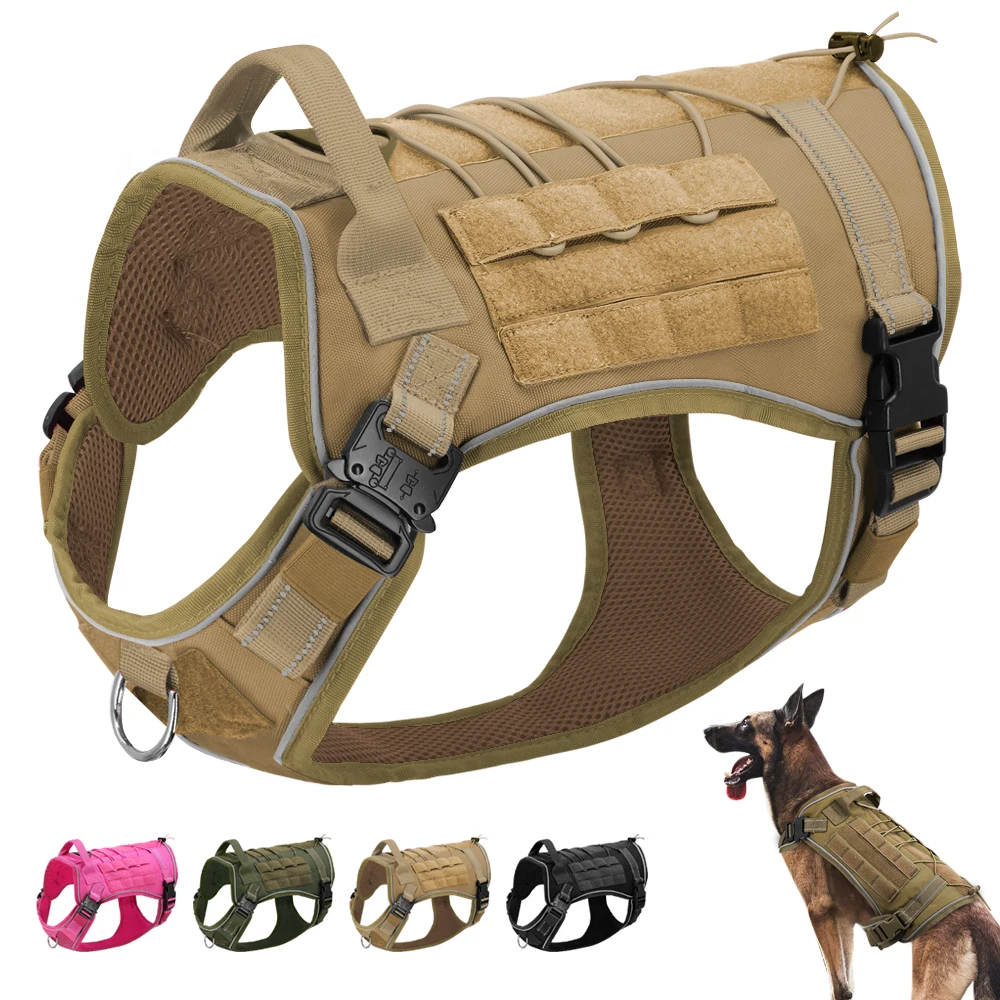 Military Tactical Dog Harness No Pull Working Pet Dog Durable Vest Reflective For Small Medium Large Dogs German Shepherd Military Tactical Dog Harness No Pull Working Pet Dog Durable Vest Reflective For Small Medium Large Dogs German Shepherd