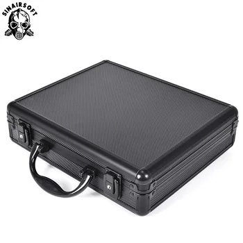 

Tactical Aluminum Hard Pistol Case Gun Bag Case Padded Foam Lining for Hunting Airsoft Glock Ipsc Tool Toolbox Suitcase Black