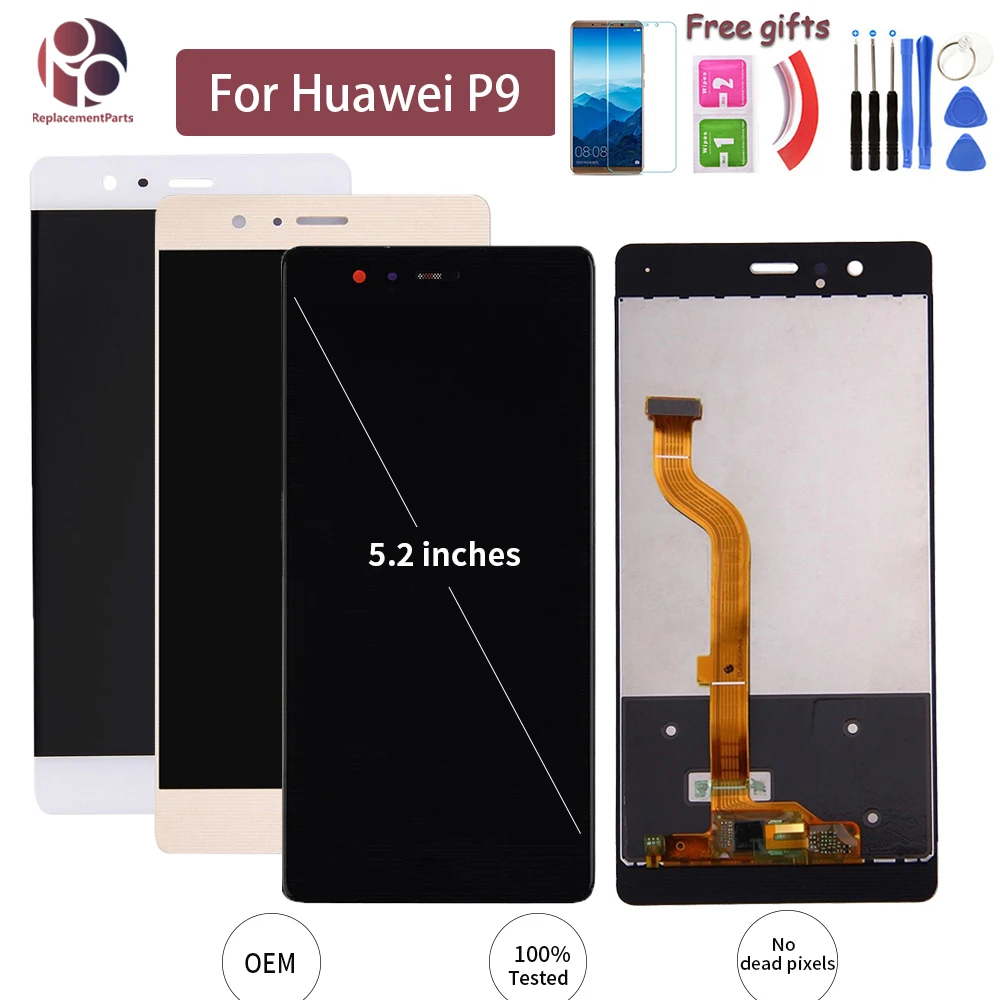 

Original Mobile Phone LCD Display For HUAWEI P9 EVA-L09 EVA-L19 Touch Screen Digitizer Assembly Replacement