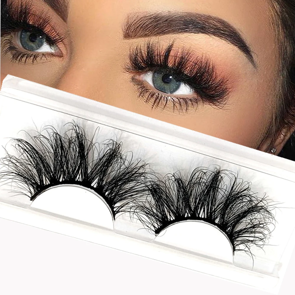 1Pair Long Lashes 3D Mink False Eyelashes Fluffy Natural Wispies ...