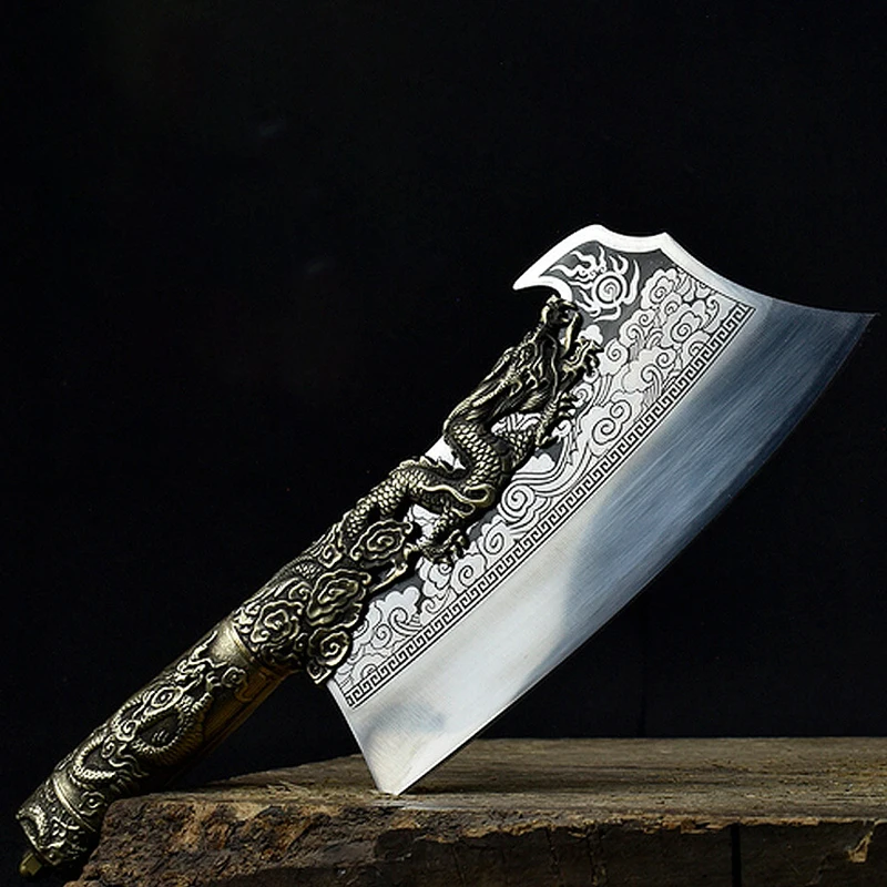 9 Inch Big Knife Chopper Slicing Handmade Forge Longquan Kitchen