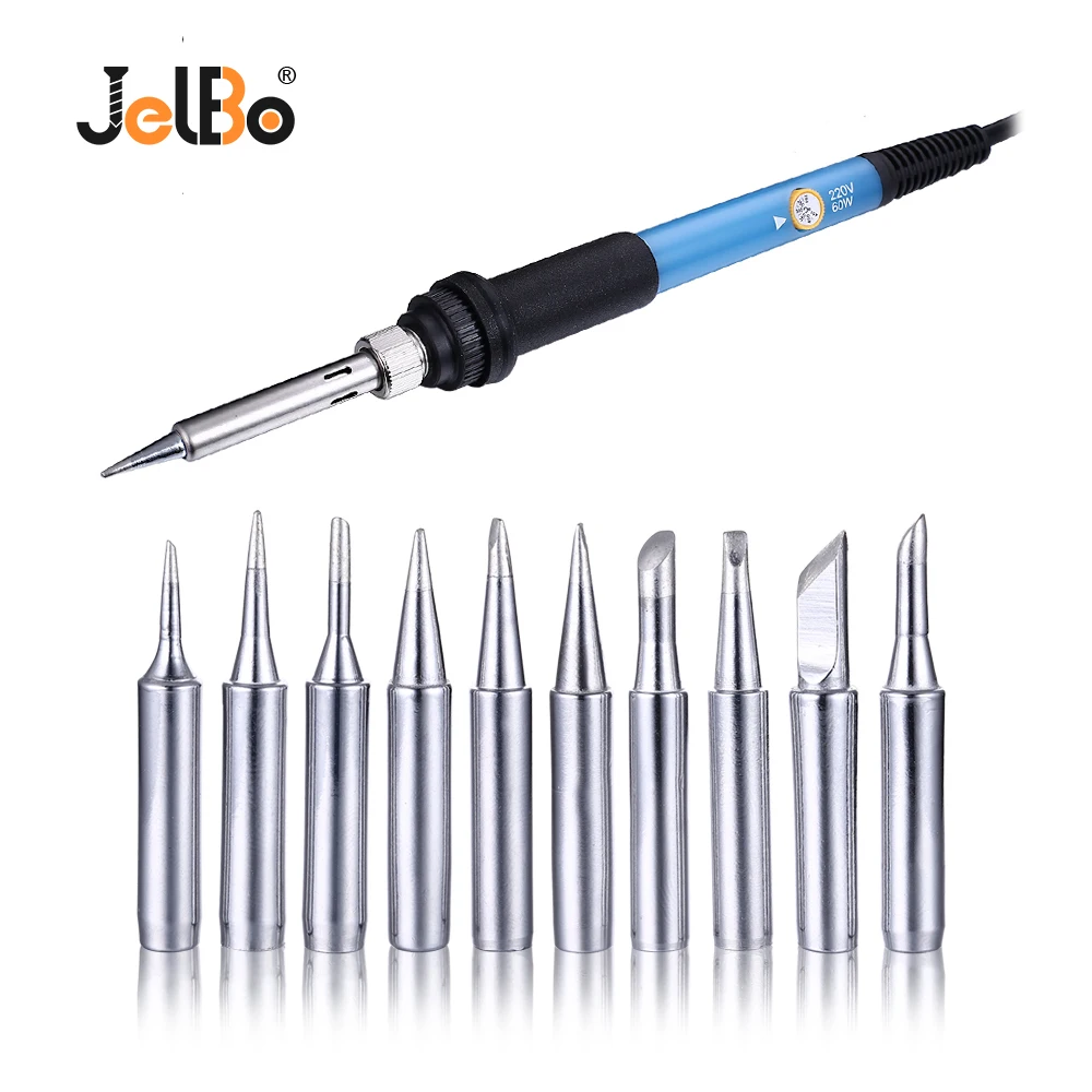 

JelBo 220V 60W EU plug Soldering Iron Set Electric Iron Welding Gun with 10pc changeable Soldering Iron Head Repair Welding Tool