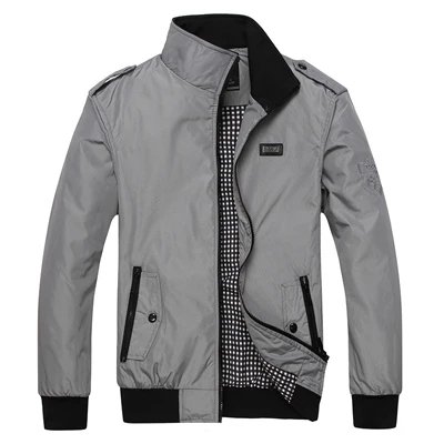 Мужские весенне-зимние куртки, пальто, мужская спортивная одежда, повседневная мужская Тонкая облегающая куртка-бомбер для мужчин, брендовая одежда 5XL - Цвет: Grey