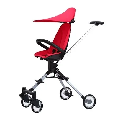 6 месяцев-6 лет Детские транспортные инструменты тележки для детей прогулочная коляска складная переносная детская коляска - Цвет: silver wine Red