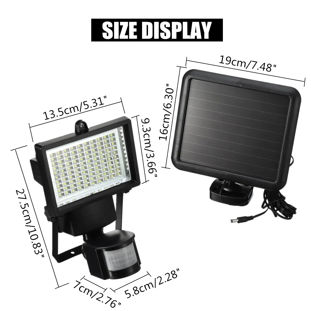 100LED Солнечный прожектор с зарядом от прожектор лампа инфракрасного движения сенсорный светильник наружная лампа PIR для сада