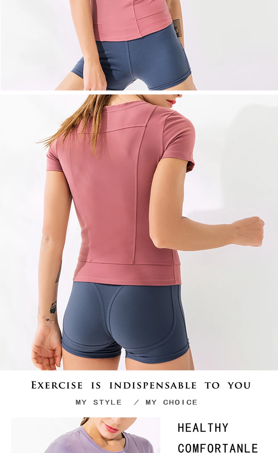 Женские быстросохнущие рубашки, эластичные спортивные футболки для йоги, трико для спортзала, пробежки, короткий рукав, футболки, блузки, майки, тонкие и сексуальные